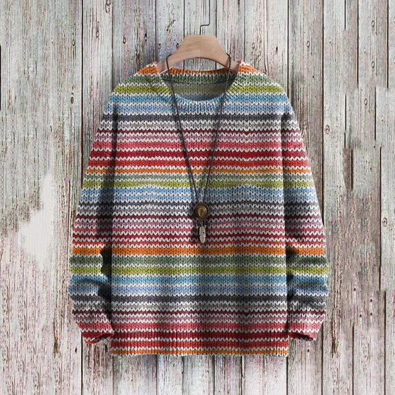 Abstract Style Digital Printing Drop-shoulder Long-sleeve Women's Sweater Casual All-matching