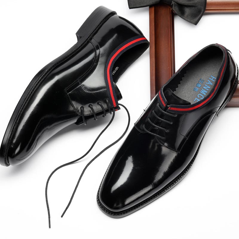 Top Layer Cowhide Business Low-Cut Lace-Up Shoes