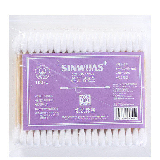 Double-Headed Wooden Stick And Ear Cotton Swab