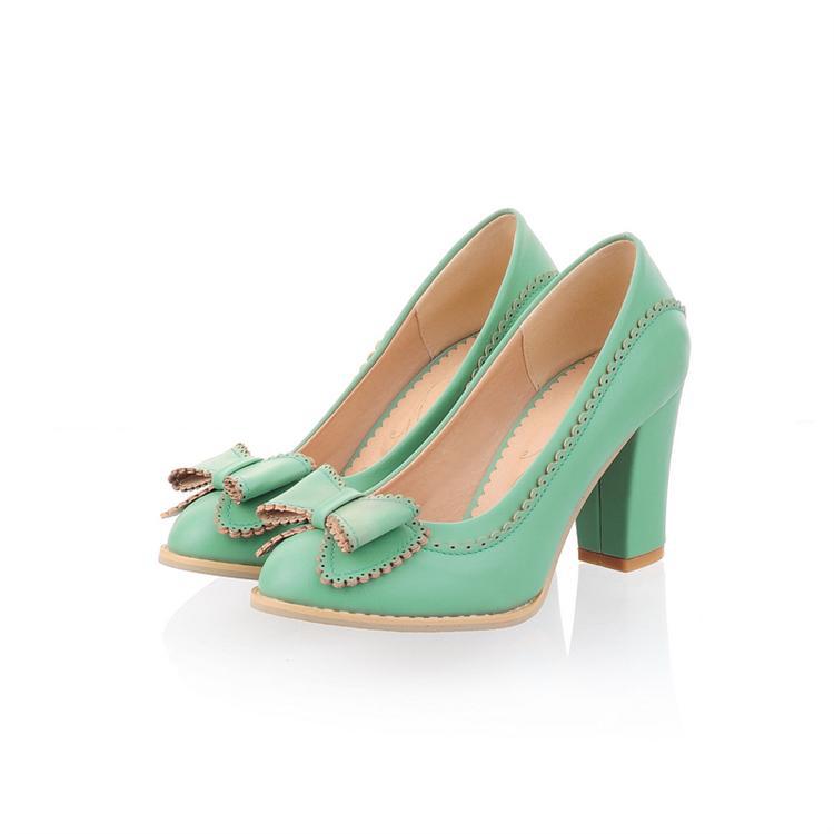 Bow lace single shoes candy shoes