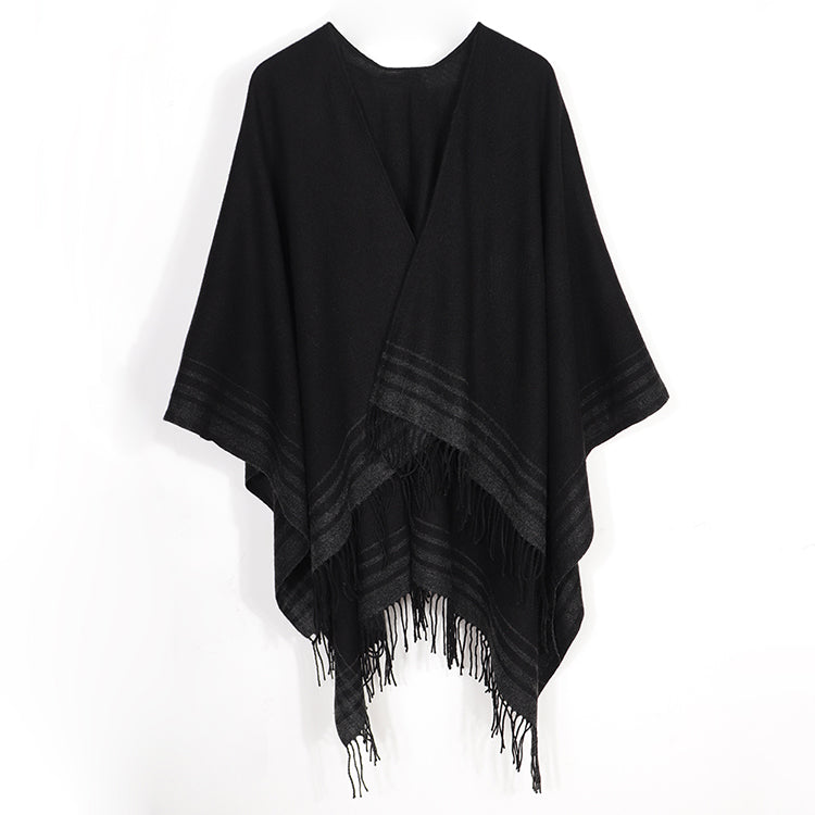 Plain striped cloak