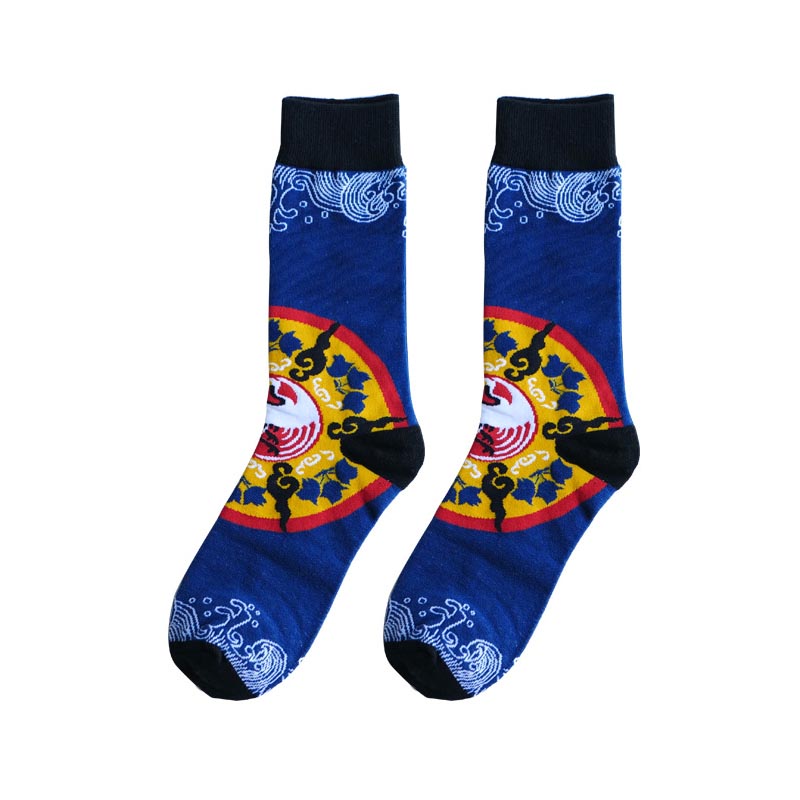 Dragon Phoenix Crane Pattern Fashion Socks