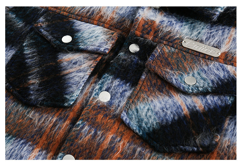Retro Lapels Heavy Industry Multi-pocket Woolen Jacket