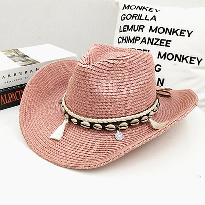New Shell Fringed Ethnic Woven Sun Hat