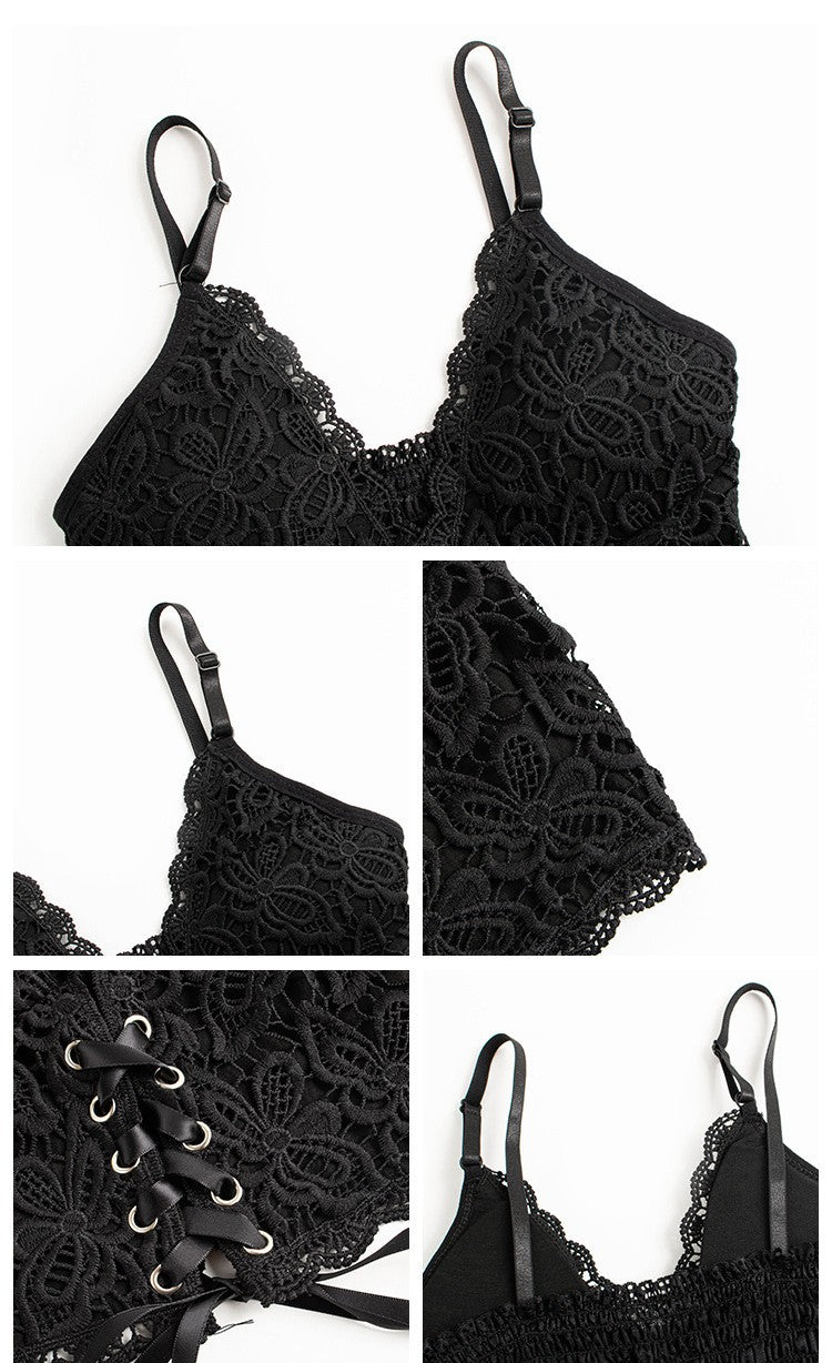 French Sweet Lace Strap Tank Top