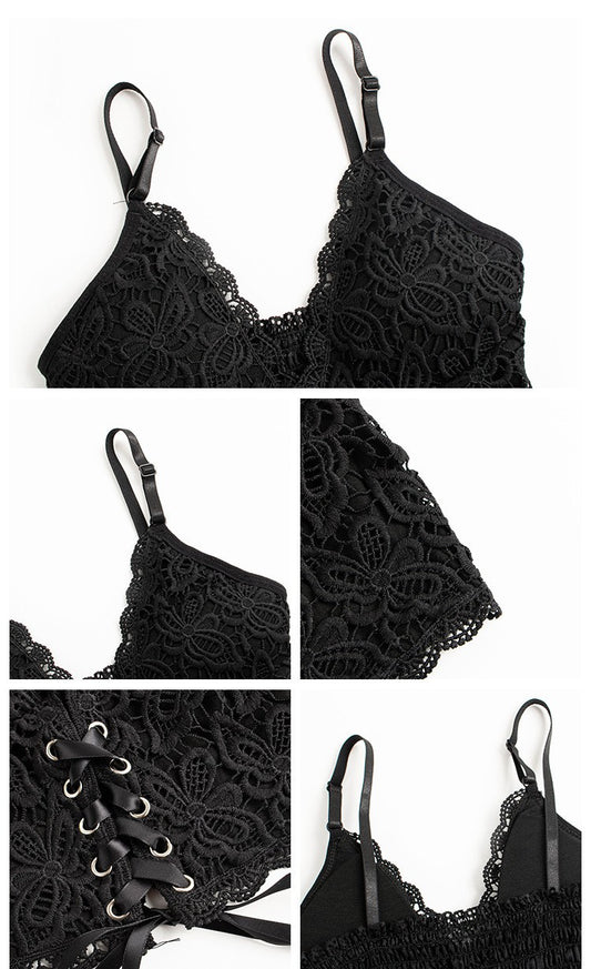 French Sweet Lace Strap Tank Top