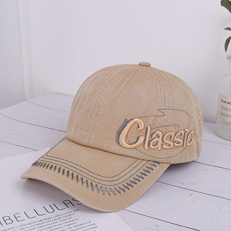 Outdoor Do Old Letters Three-dimensional Embroidery Baseball Hat
