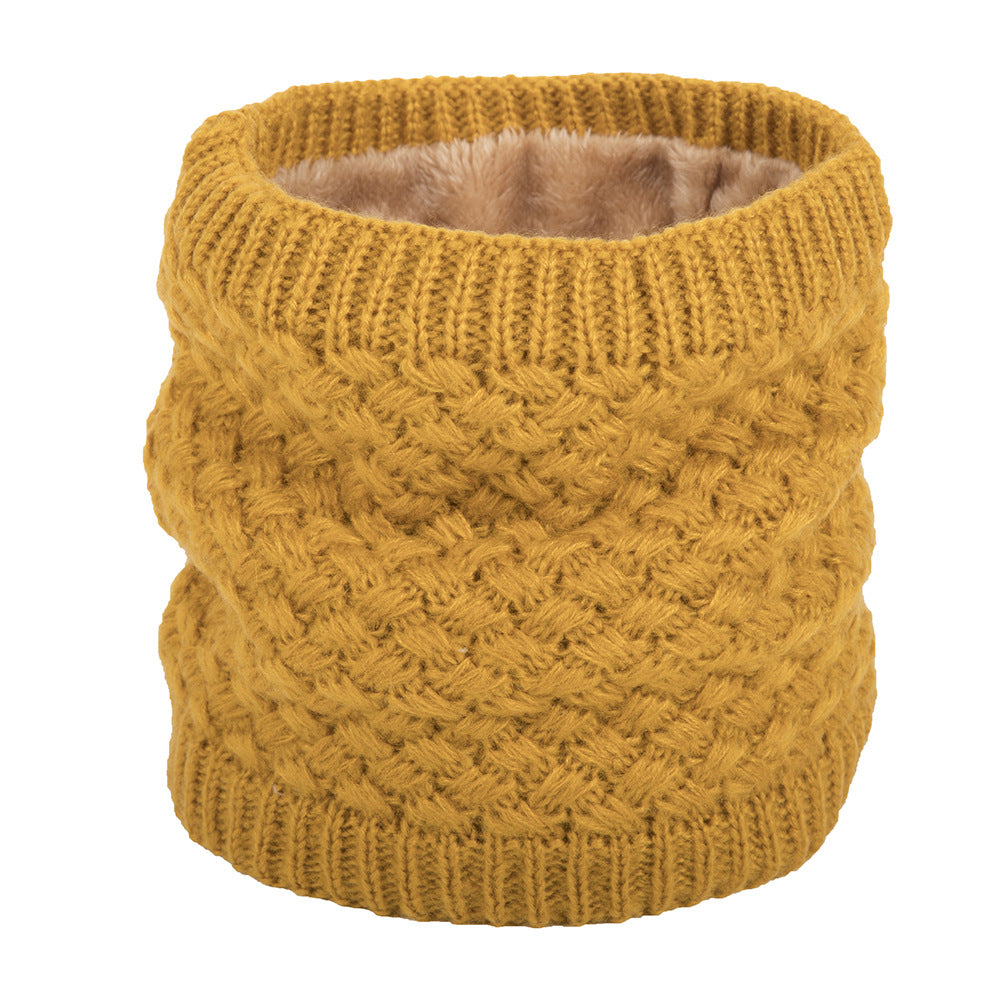 Winter plus velvet warm wool knitted bib cover