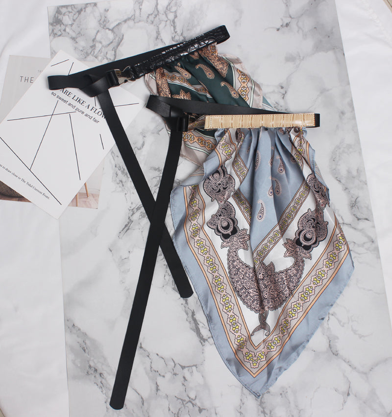 Vintage fashion punch-free scarf belt