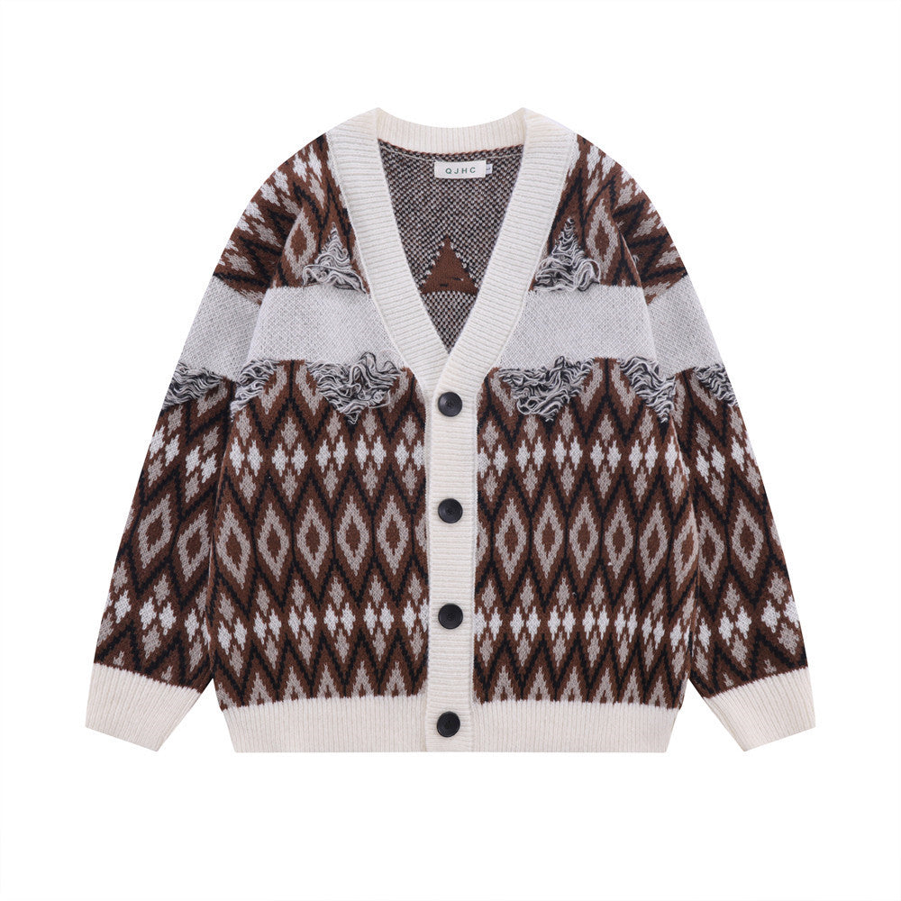 European And American Trend Niche Loose V-neck Sweater Jacket