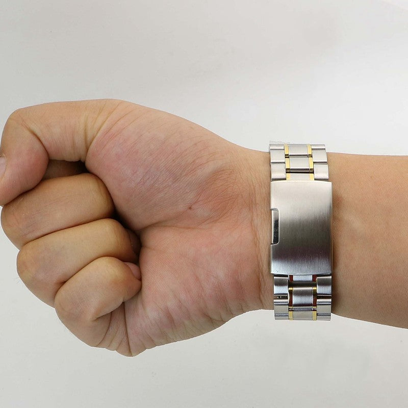 Five beads solid strap with butterfly edge snap buckle