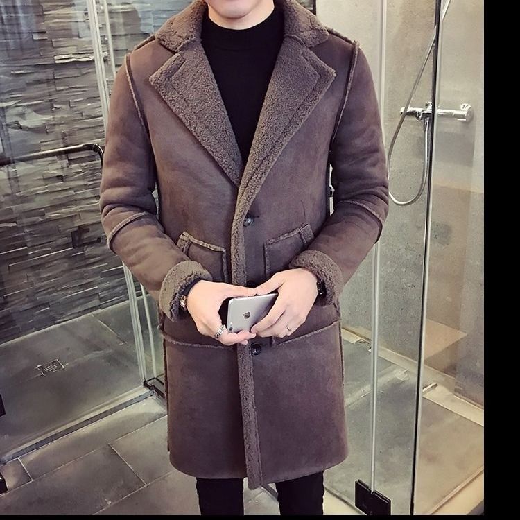 Men's mid-length deerskin windbreaker