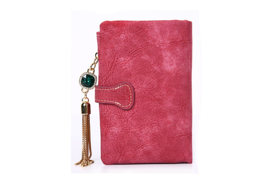 Scrub ladies multi-function coin purse tassel pendant wallet ladies wallet