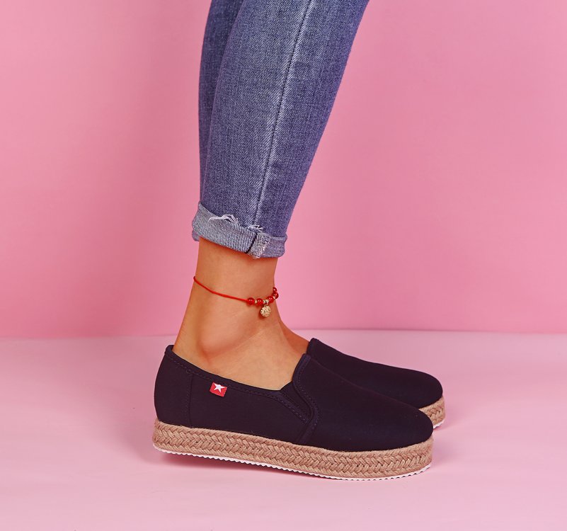 Flade top-rund hoved-gummi-lav mund-slip-on-sko