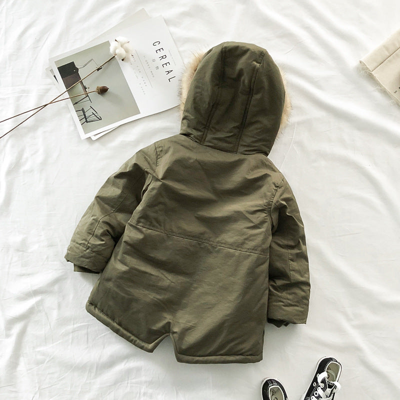 Hooded boys padded jacket children's padded jacket