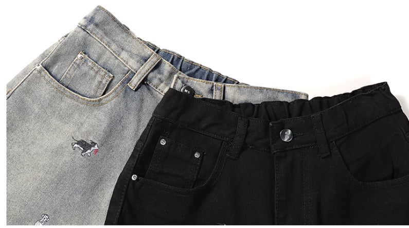 Worn Looking Washed-out Denim Shorts For Men And Women
