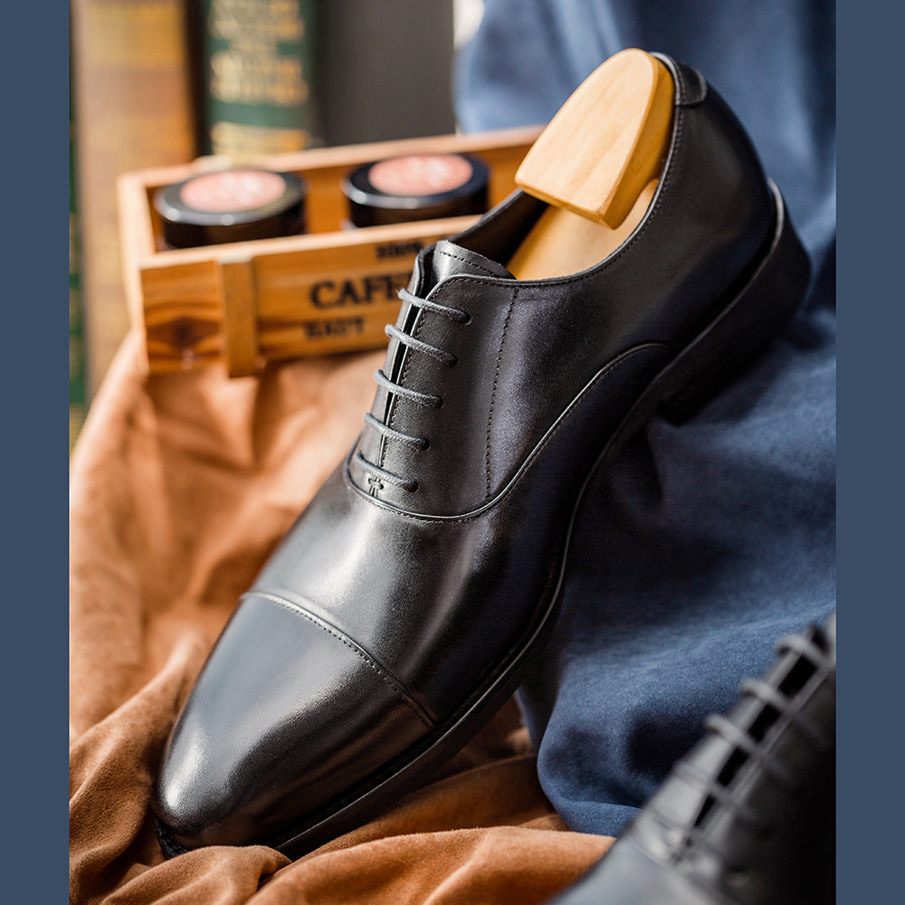 Cowhide Low-Top Light Sole Men's Leather Shoes