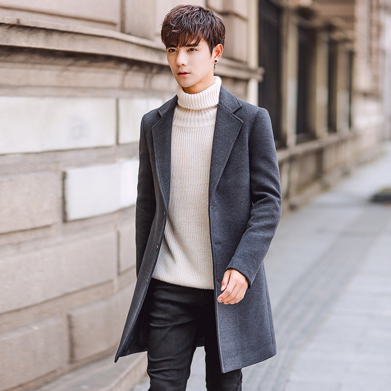 Men's wool coat Korean version slim