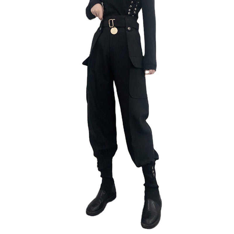 High-waisted strapping overalls for women