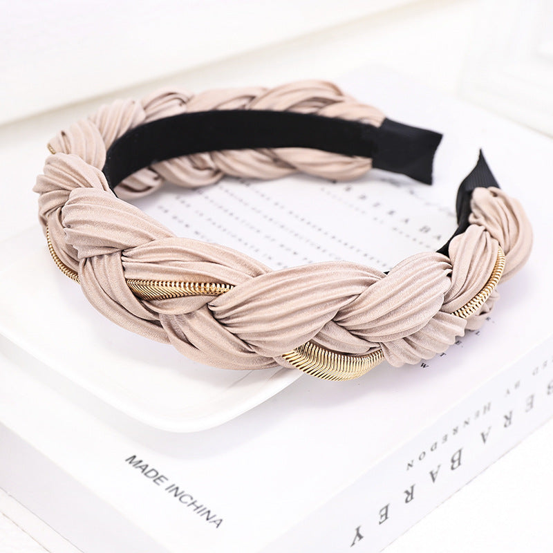 European And American Twist Braid Metal Chain Headband