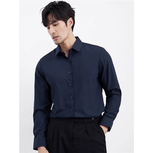 Lightly Mature Business Wine Red Shirt Men