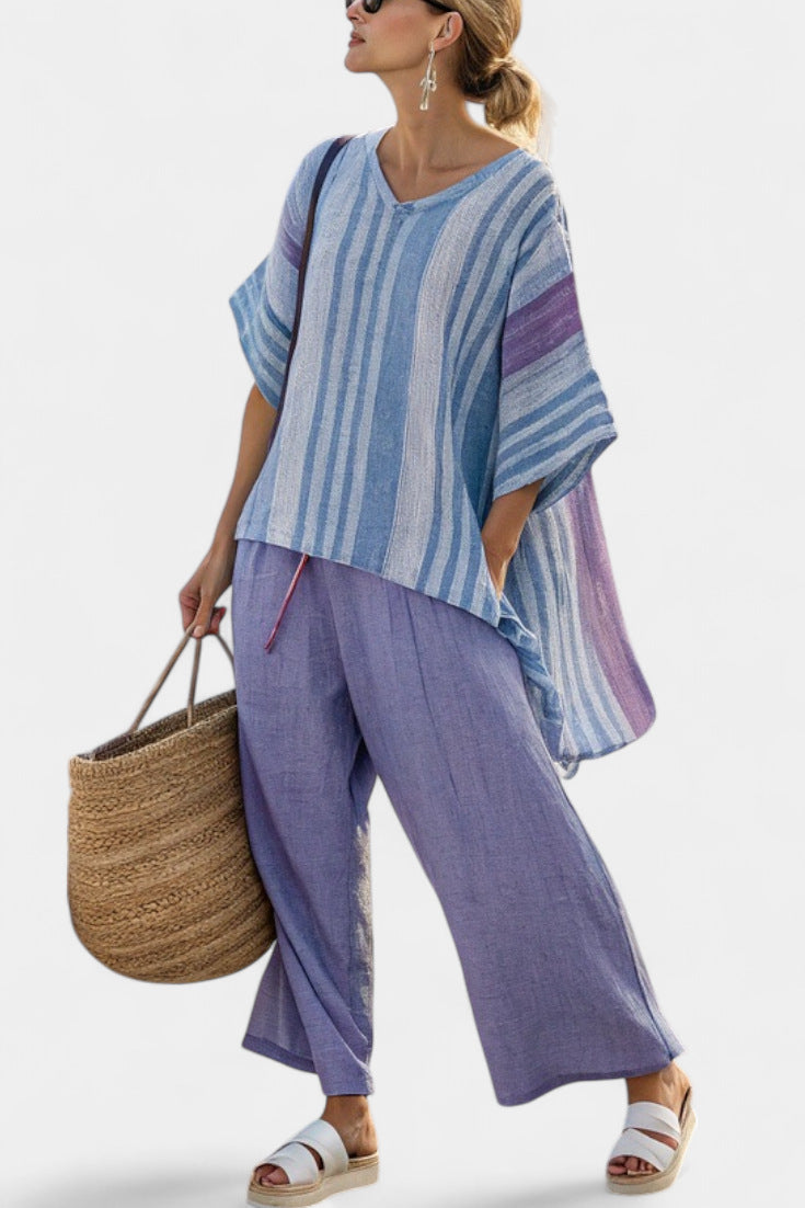 Plus-size Loose Casual Women's Beach Two-piece Set