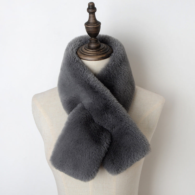 Thicken Warm New Cross Bib Fur Collar Shawl