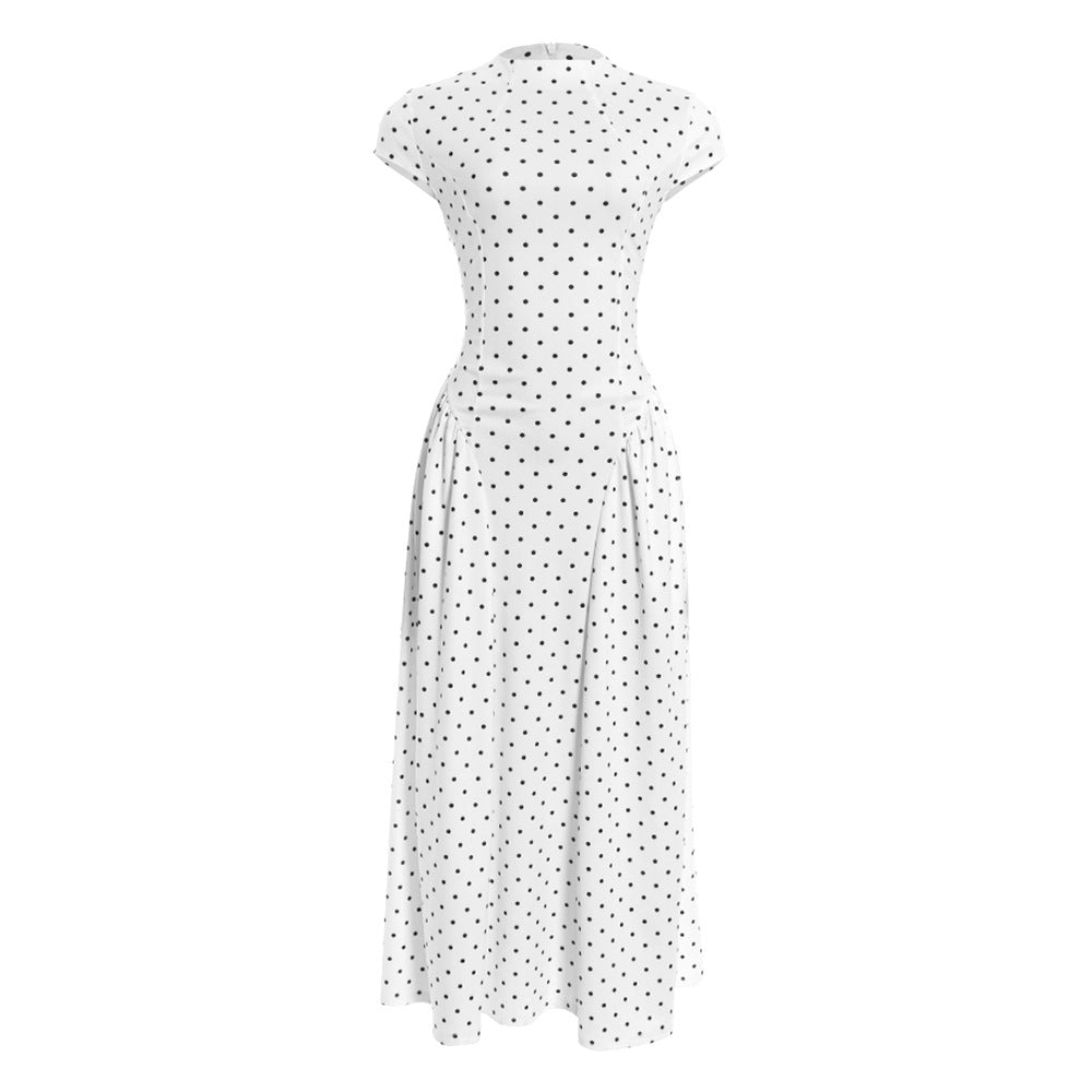 Retro Printed Sleeveless Crew Neck Hugging High Waisted Maxi Dress
