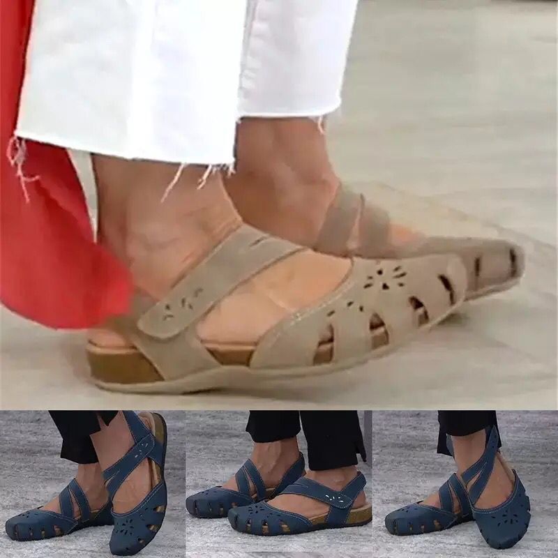 Oversized wedge heel cutout sandals