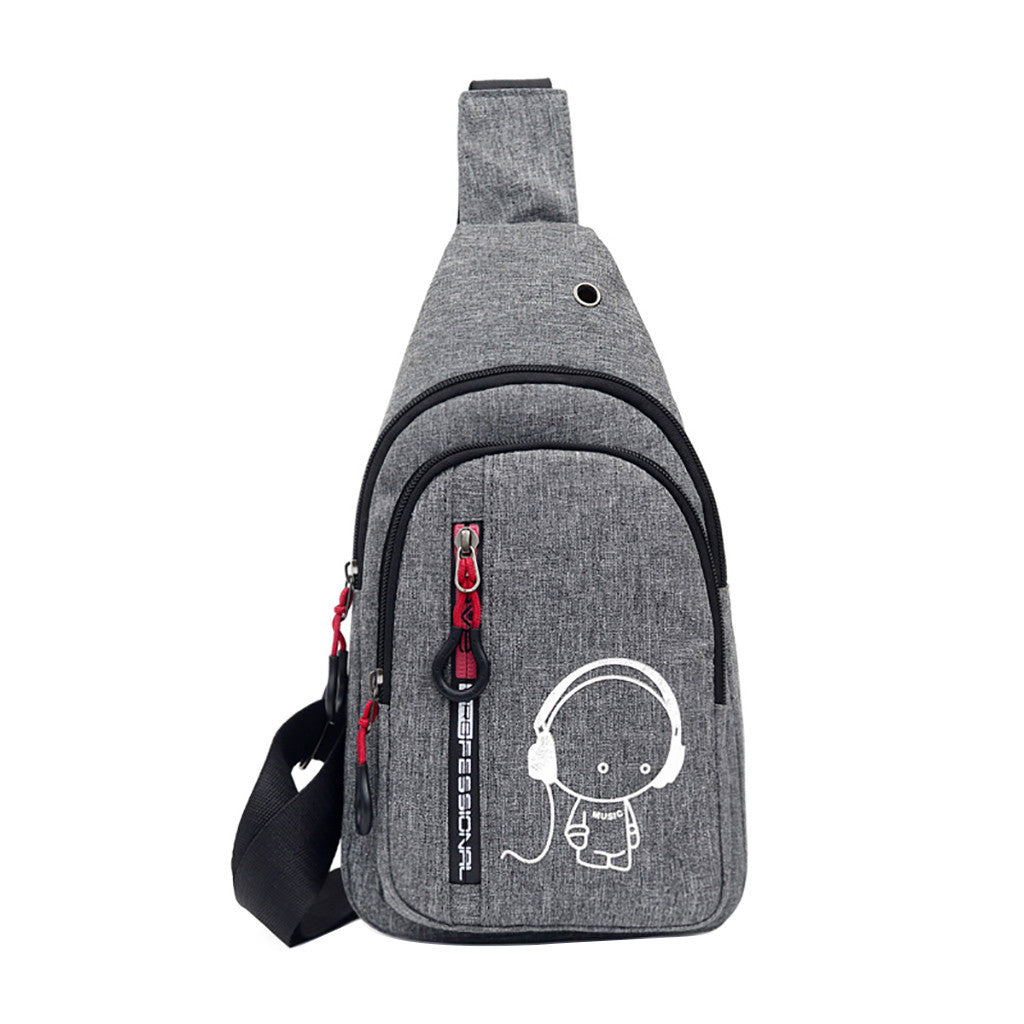Men's nylon luminous chest bag