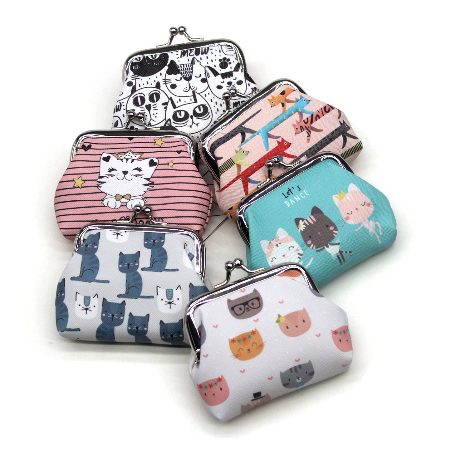 Cat print coin purse
