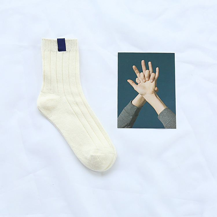 Thick cotton thread double needle pile pile socks