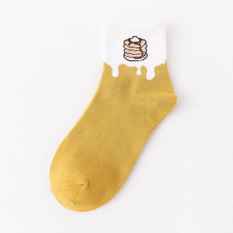 Sweet and cute color matching fruit short socks