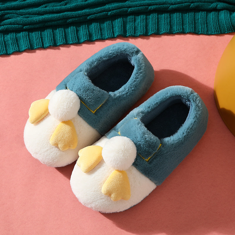 Plush couple home slippers