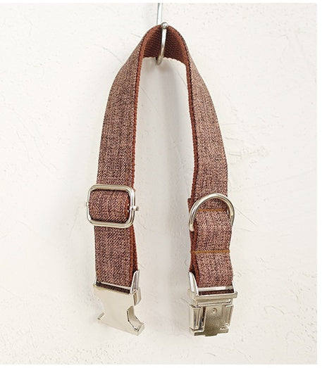 Brown plaid dog ring