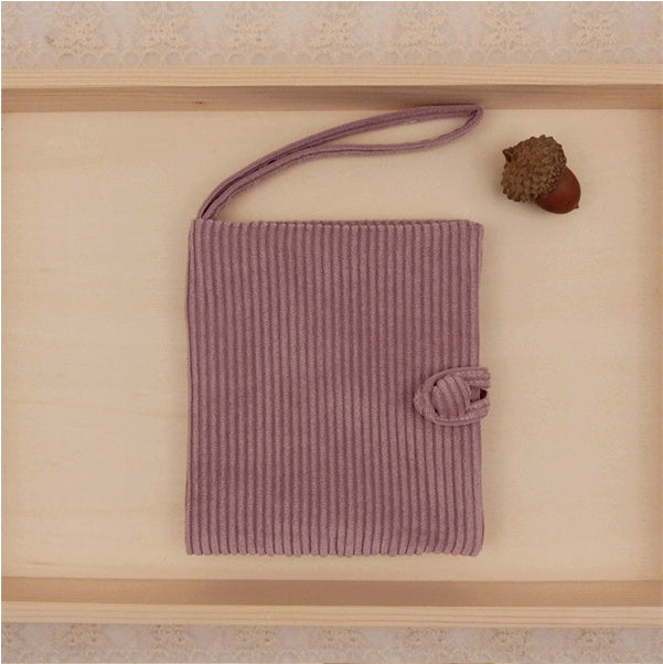 QLi original handmade corduroy two fold portable monthly package sanitary napkin bag aunt towel storage bag napkin bag