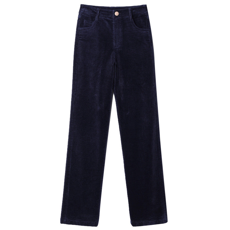 High Waist Straight Corduroy Women's Pants Loose Lamp Wick
