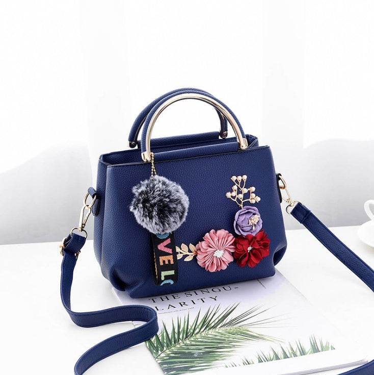 Color Flowers Shell Women's Tote Leather Clutch Bag
