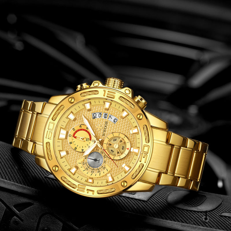 Men's steel band quartz watch