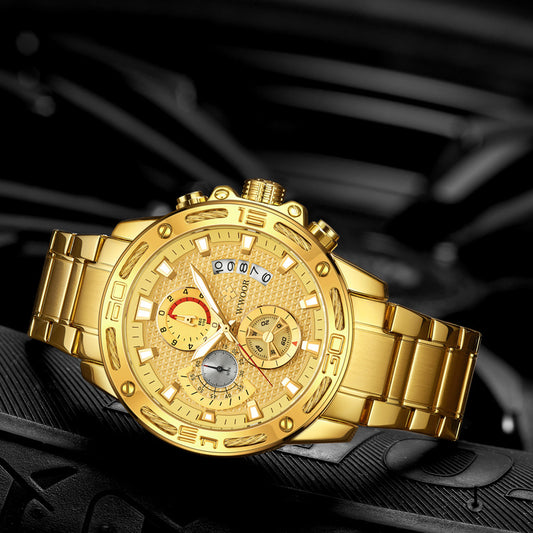 Men's steel band quartz watch