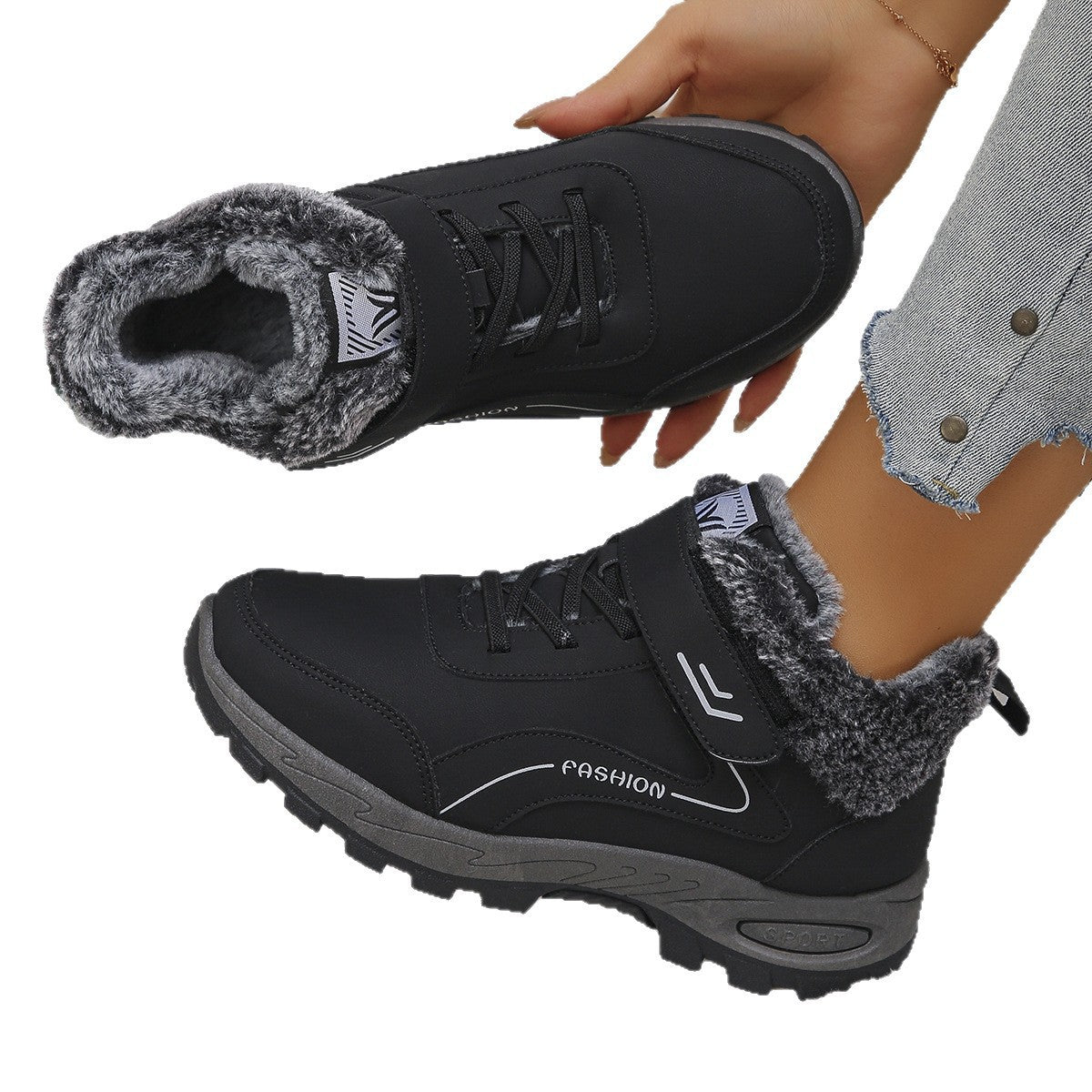 Womens Fleece-Lined Insulated Snow Boots For Cold Weather And Outdoor Use