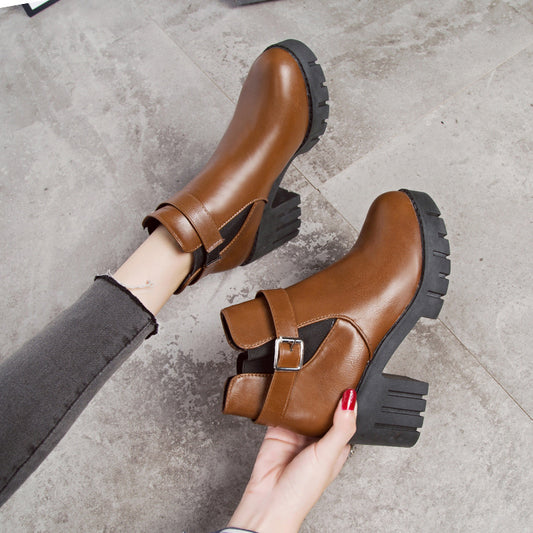 One Boot, Short Tube High Heels British Style