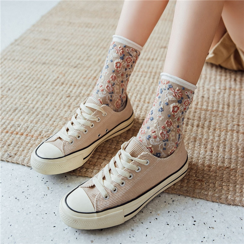 Hemming loose jacquard pile socks