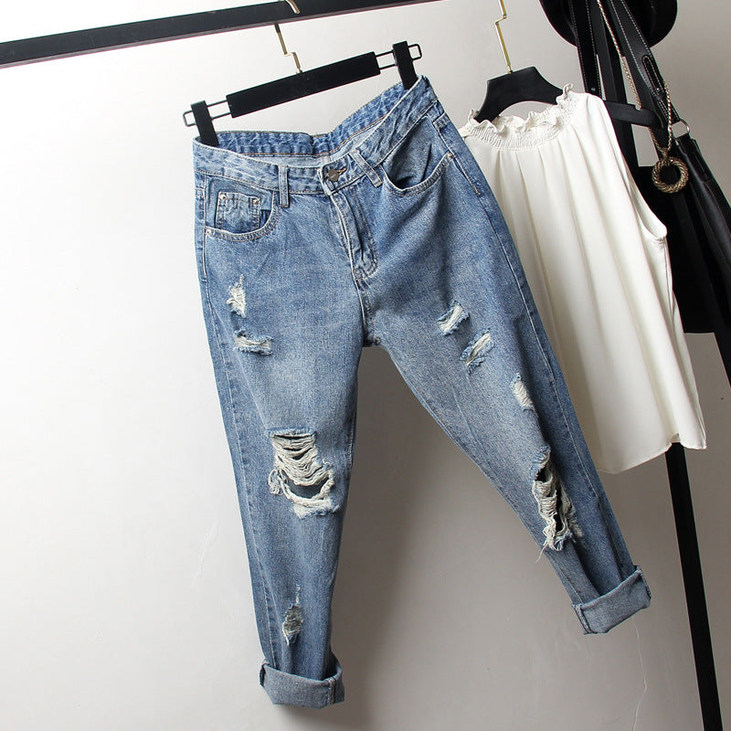 Loose slim cropped pants