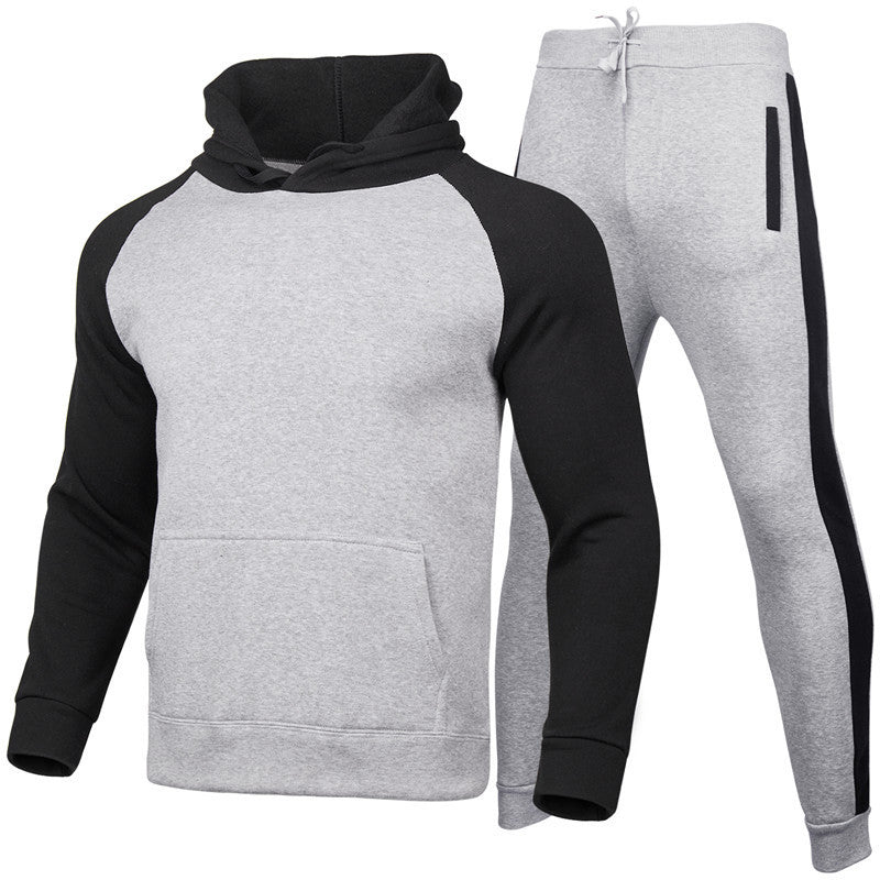 Sports Set Men's Sweater Suit With Hood Loose Pants