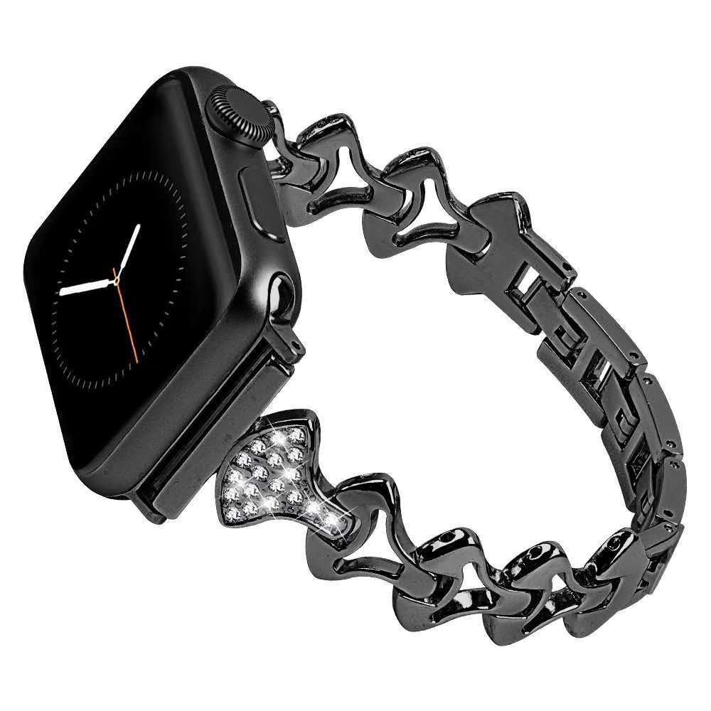 Diamond-encrusted metal strap
