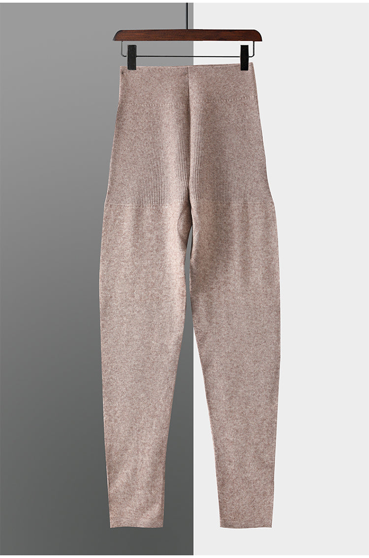 Efterårs- og vinter-dameuld-bukser varme ni-punkts leggings