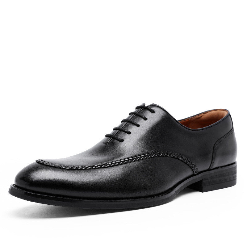 Top Layer Cowhide Rubber Compound Sole Lace-Up Shoes