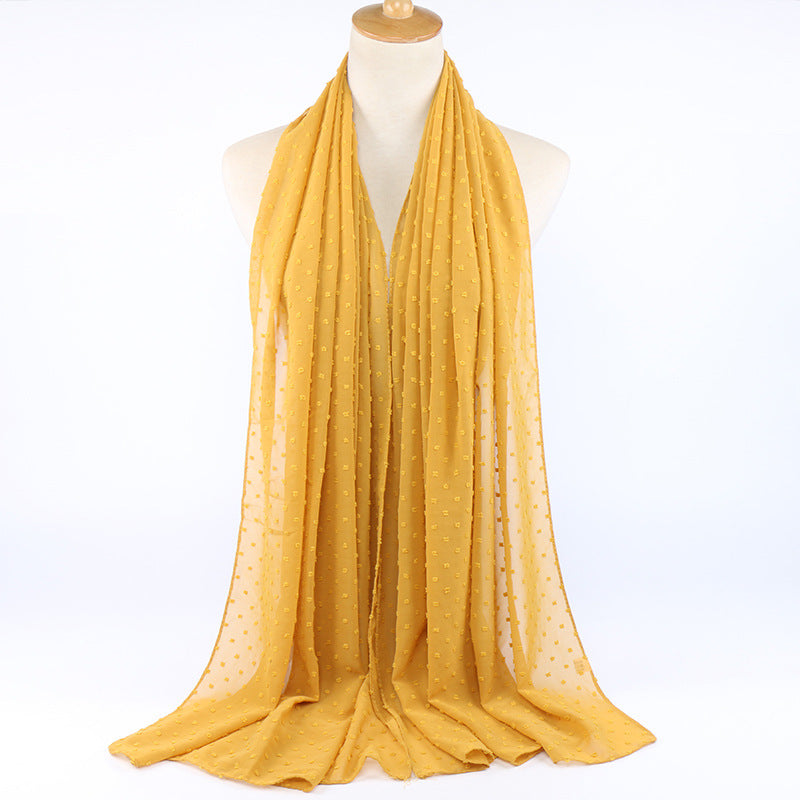 Chiffon folk style ball scarf