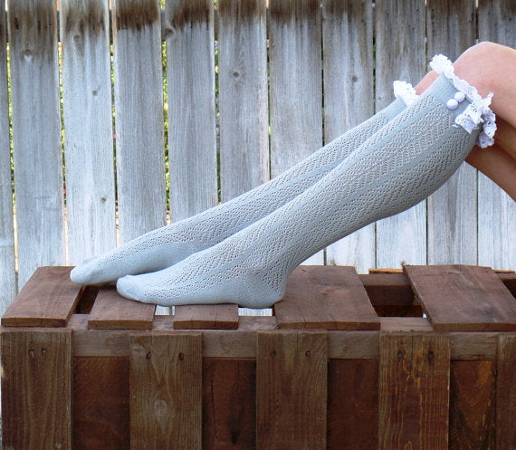 Long Tube Lace Over The Knee Socks Fashion Ladies Hollow